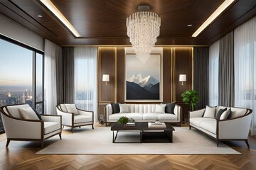 a contemporary living room featuring a sofa