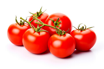 Tomatoes isolated on white background. Clipping path included for easy isolation.