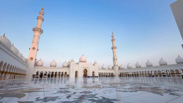 Sheikh Zayed Grand Mosque zoom in shoot , located in Abu Dhabi - capital city of United Arab Emirates.