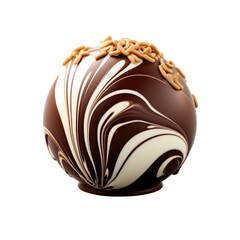 Chocolate ball on transparent background