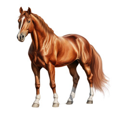 Chestnut horse on transparent background