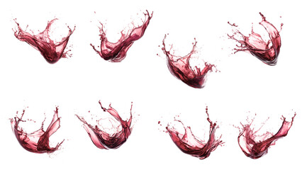 red wine splashes isolated
