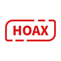 Hoax Stamp In Red Line Rectangle Shape For Fake Information
