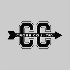 XC CROSS COUNTRY T shirt design vector 