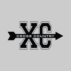 XC CROSS COUNTRY T shirt design vector 
