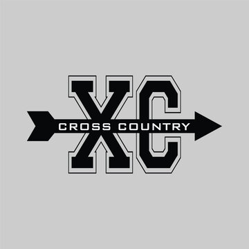 XC CROSS COUNTRY T shirt design vector 