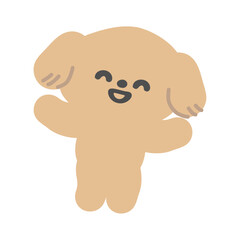 バンザイをしている犬のイラスト