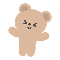 バンザイをして大喜びしているくまのイラスト