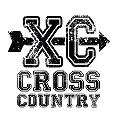 XC CROSS COUNTRY T shirt design vector 