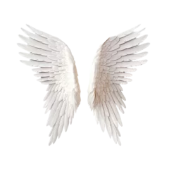 Fotobehang White angel wing on transparent background © Tabassum