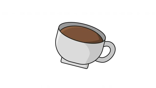 animated video of a moving coffee cup