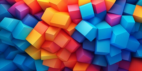Fototapeta na wymiar geometric colorful 3d shape pattern background