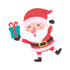 Santa Claus and gift boxes Christmas card decorative elements