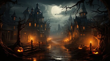 Fototapeta na wymiar Castle of Horrors: Halloween Horror Story