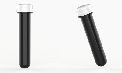 Plastic Ampoule Mockup Isolated On White Background. 3d Illustration