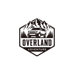 suv adventure logo icon with hexagon shape in black © nururu