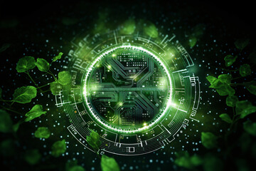 Obraz premium Renewable alternative energy digital icons in save environment