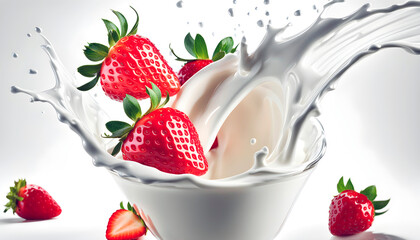 Strawberries and cream with yogurt
