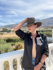 Portrait of young woman with hat 