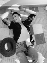 A Lady with black shirt