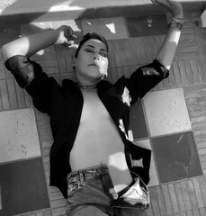 A Lady with black shirt