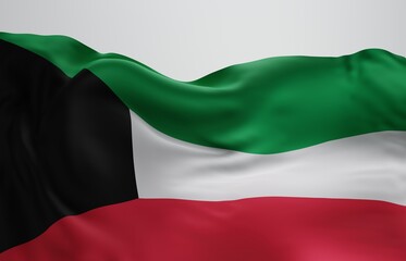 Obraz premium Abstract Kuwait Flag 3D Render Background (3D Artwork)
