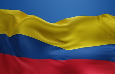 Abstract Colombia Flag 3D Render Background (3D Artwork)