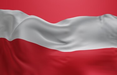 Obraz premium Abstract Poland Flag 3D Render Background (3D Artwork)