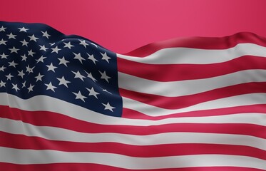 Obraz premium Abstract United States Flag 3D Render Background (3D Artwork)