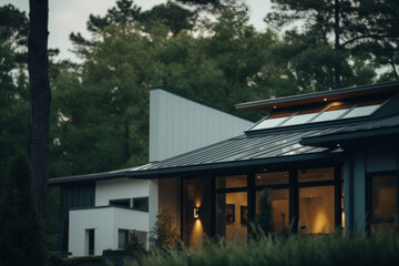 Obraz premium Modern House with Multiple Roof Lines