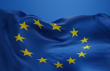 Abstract Europe Flag 3D Render Background (3D Artwork)
