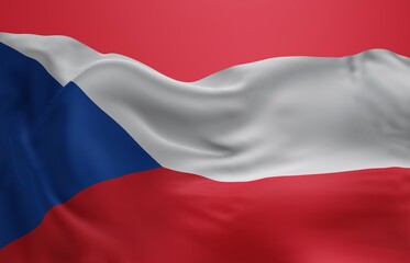 Abstract Czech Republic Flag 3D Render Background (3D Artwork)