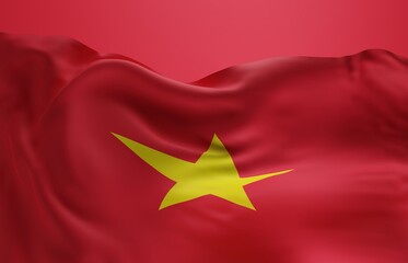 Abstract Vietnam Flag 3D Render Background (3D Artwork)
