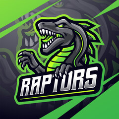 Raptor esport mascot logo design