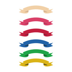 Obraz premium set of ribbons in different colors on a white background. vector illustration