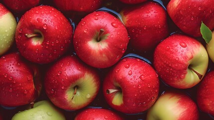 Fototapeta na wymiar fresh apple fruit with water drops