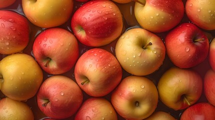 fresh apple fruit with water drops - obrazy, fototapety, plakaty