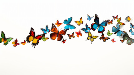 A group of butterflies flying through the air - obrazy, fototapety, plakaty