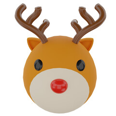 reindeer head 3d render
