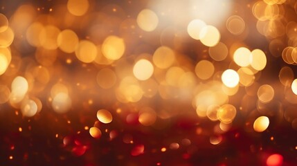 Bokeh Background - Glittering Effect With Golden And Red Lights
