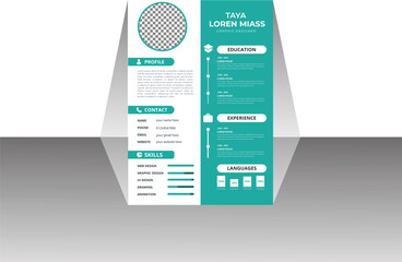 Vector professional cv resume template design - obrazy, fototapety, plakaty