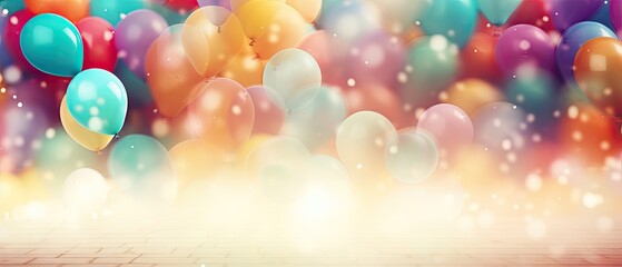 Obraz na płótnie Canvas colorful balloons background, bithday party design