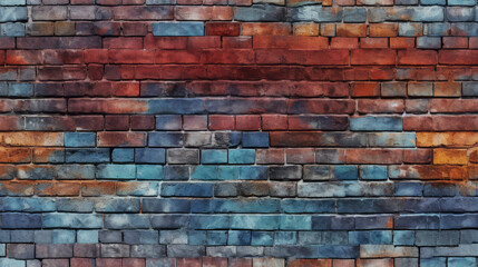 Obraz premium full color art of brickwall, high detail, ai generated.