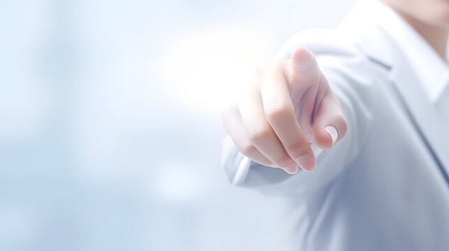 Engaging Gesture: Woman's Finger Pointing at You