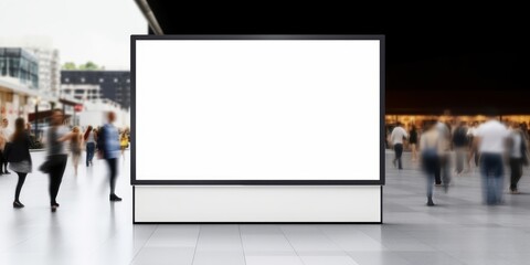 display blank clean screen or signboard mockup for offers or advertisement in public area, Generative AI 