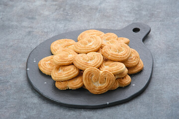 Tasty Almond Cookies with heart shape 
