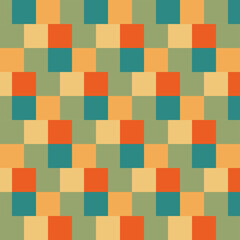 Retro checkerboard backgrounds featuring pastel hues. A groovy and psychedelic chessboard pattern inspired by the 60s and 70s. Perfect for print templates, textiles, or as a vector wallpaper.