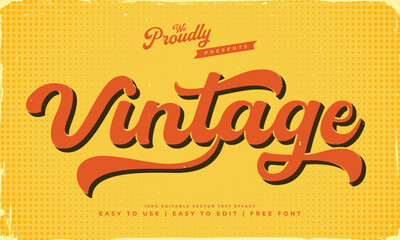 vintage retro editable text effect alphabet font typography typeface