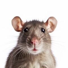 Rat face shot , isolated on white background cutout AI