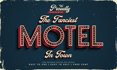 vintage retro old style American motel road sign text effect